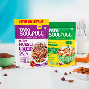 Millet Muesli - Fruit & Nut | 700g + SF Masala Muesli Teekha Twist 500g