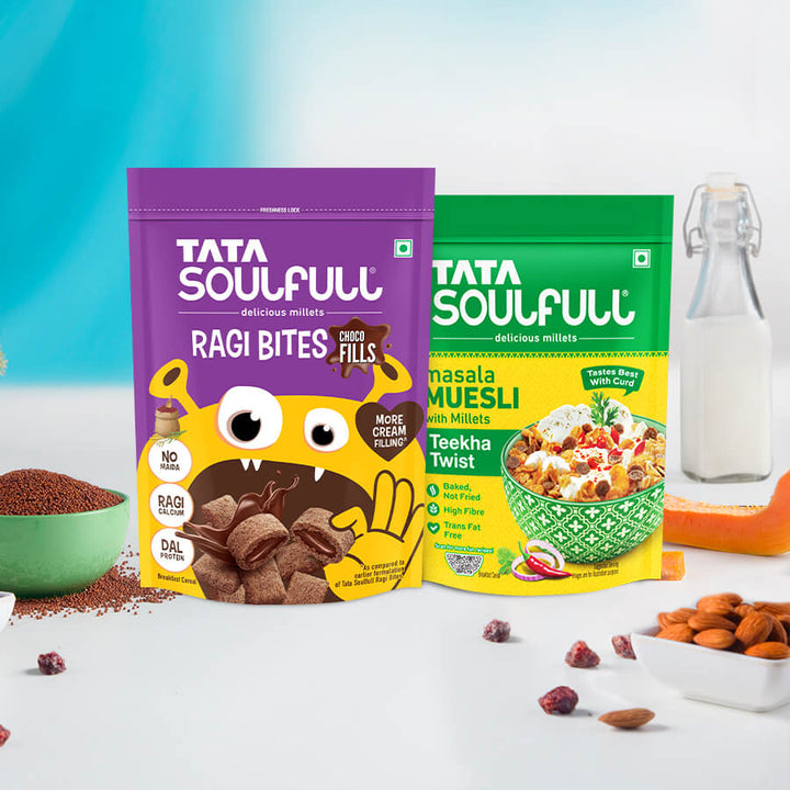 Ragi Bites - Choco Fills | 500g + SF Masala Muesli Teekha Twist 500g